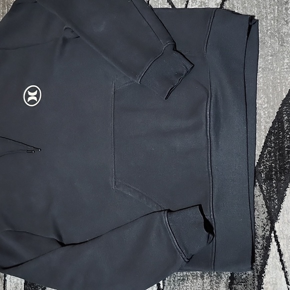 HURLEY LOGO BLACK THICK FLEECE DRAWSTRING HOODIE SWEATSHIRT - Picture 5 of 12